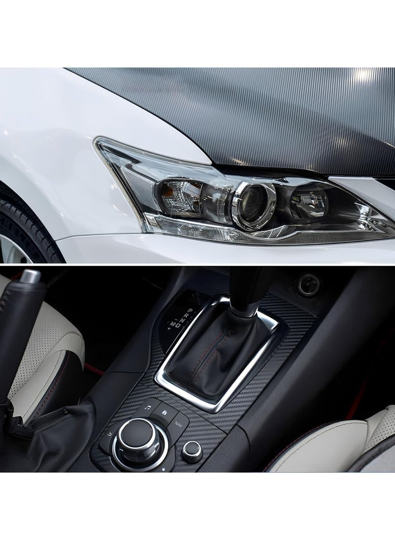 3D Black Carbon Fiber Vinyl Wrap Roll with Air-Release Technology, Self-Adhesive Car Wrap Film for DIY Exterior and Interior Auto Decals, 520 x 118 inches. - Image 3