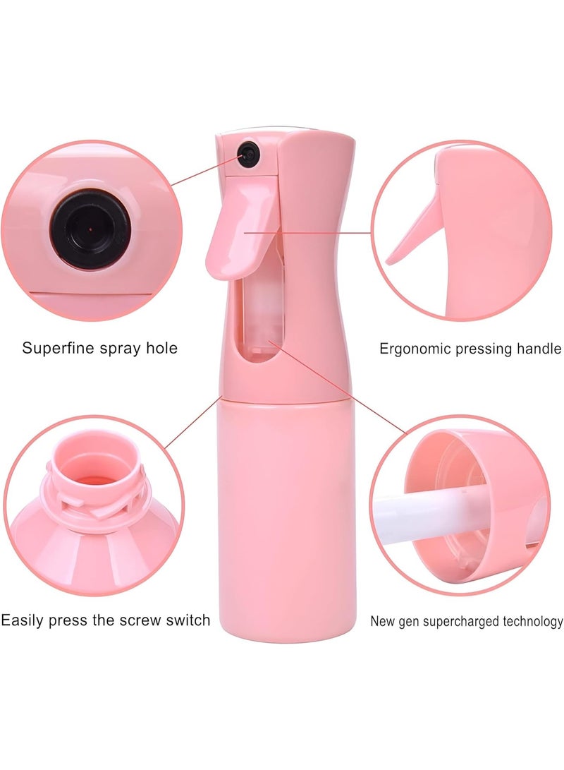 زجاجة رذاذ مستمر سعة 200 مل - بخاخ ماء ناعم قابل لإعادة التعبئة لتصفيف الشعر، والاستخدام في صالونات الحلاقة والتجميل، والعناية بالنباتات والتنظيف - وردي - Image 4