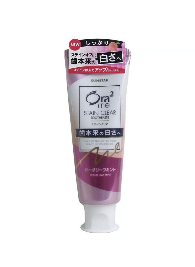 Ora2 Sunstar Ora2 Stain Clear Whitening Toothpaste 130g Peach Leaf Mint 