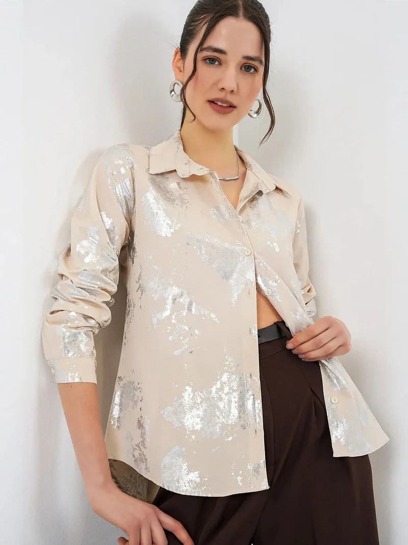 BDART Oversized Abstract Print Button-Front Shirt
