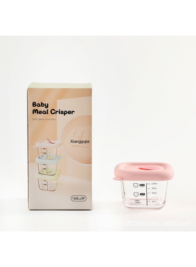 Kids' Silicone Food Storage Glass Container Set - Ideal Solution for Baby Food and Steamed Eggs