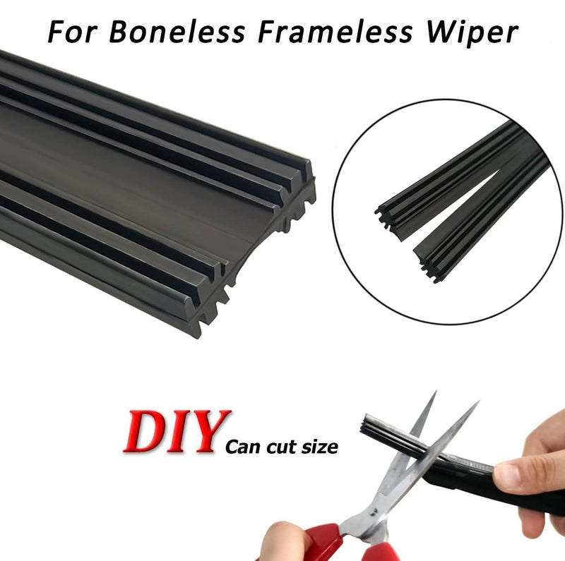 Massmot 32 Inch Windshield Wiper Refills, Pack Of 2 Automotive Replacement Windshield Wiper Blade Refill, 32 Inch Adjustable Size of the Universal Wiper Rubber Refills - Image 4
