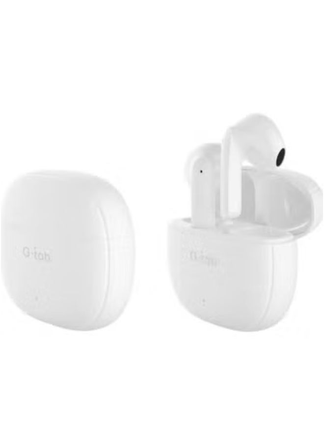 G-Tab - 🎧 G-tab Wireless Earbuds X5 – Bluetooth V5.3 Earphones with Dual Mic Noise Cancellation | Smart Touch Controls & Long Battery Life | Fast Pairing Lightweight Headset for Android, iPhone, Laptops & More | Clear Audio in Sleek White Design - Image 1