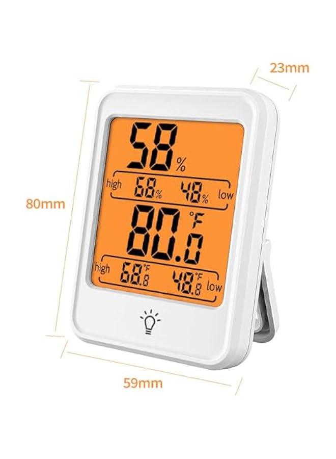 Digital Hygrometer Temperature Meter, Large Screen Battery Powered Indoor Thermometer Humidity Meter Low Power Consumption for Office for Home (White) - Image 2