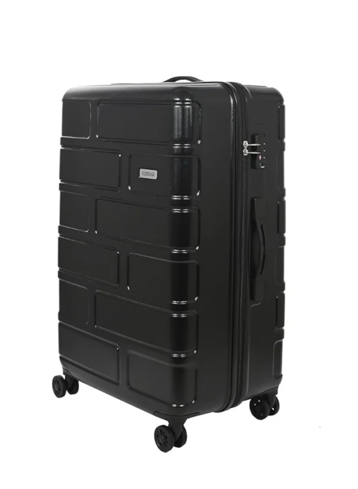 AMERICAN TOURISTER Bricklane 3pc Set (55/68/80 cm), 4 Spinner Wheels, Hard Top, Polycarbonate, Jet Black|Lightweight|Scratch & Impact Resistance|TSA Lock|Inner Mesh Zippered Pocket - 3 Years International Warranty