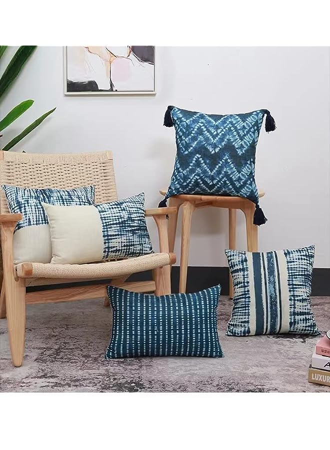 IAF Boho Cushion Cover 45x45cm with Tassel Decor - Woven Throw Tufted Pillowcase for Home Decor, Bohemian Style - Eschur" - Image 3