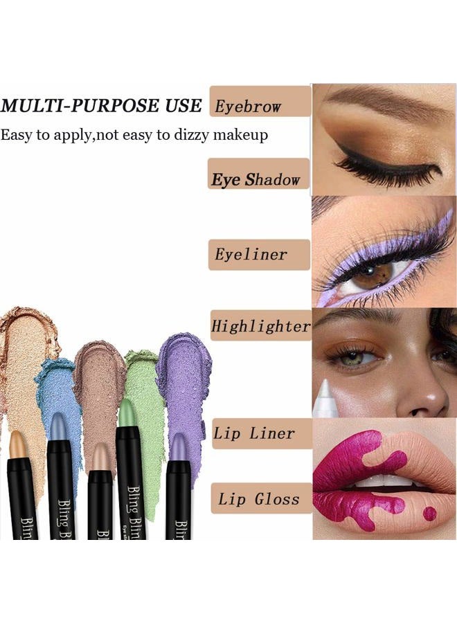 Aaiffey 5PCS Eyeshadow Stick Bright Light Shimmer,Nautral Cream Eyeshadow Pencil Hypoallergenic Eyeshadow, Waterproof & Long Lasting Starter Eyeshadow Stick Sets - Image 4