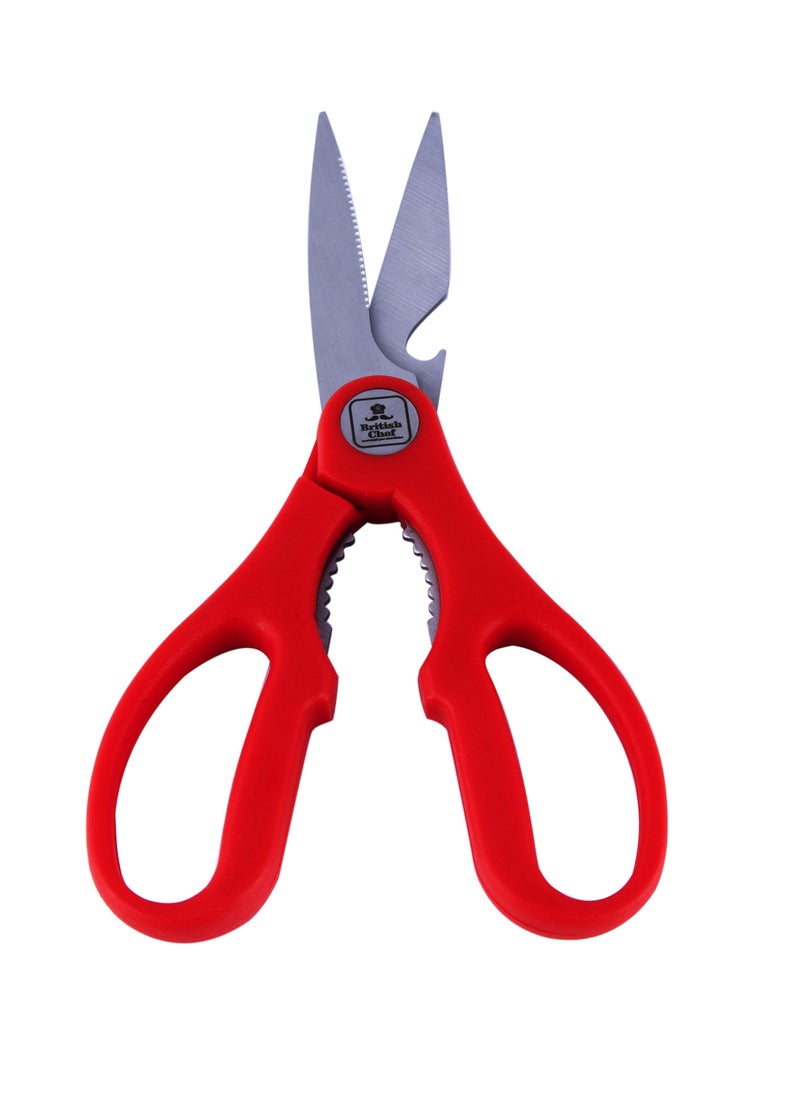 British Chef Kitchen Scissor With Long Lasting Sharpness Stainless Steel Blade for Cutting Vegetable, Meat, Fish -Kitchen Accessories Kitchen Tools Multicolor  - Image 1
