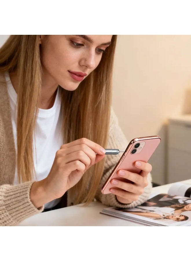 Samu SIM Card Pin Tray Removal Eject +Cleaning Brush 2 IN 1 Reset Tools Needle Opener Cleaner mobile phone Pen Kit For Airpods - Image 5