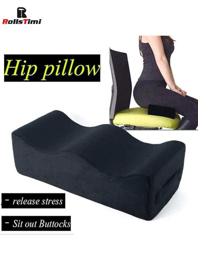RollsTimi  Seat Pillows Buttocks Support Cushions Seat Cushion Pillow Hip Raise Pillow Leg Support for Car Office Computer Chair,Black  - Image 1