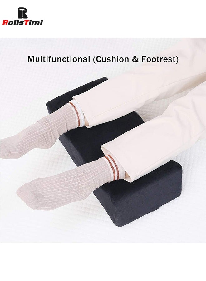 RollsTimi  Seat Pillows Buttocks Support Cushions Seat Cushion Pillow Hip Raise Pillow Leg Support for Car Office Computer Chair,Black  - Image 2