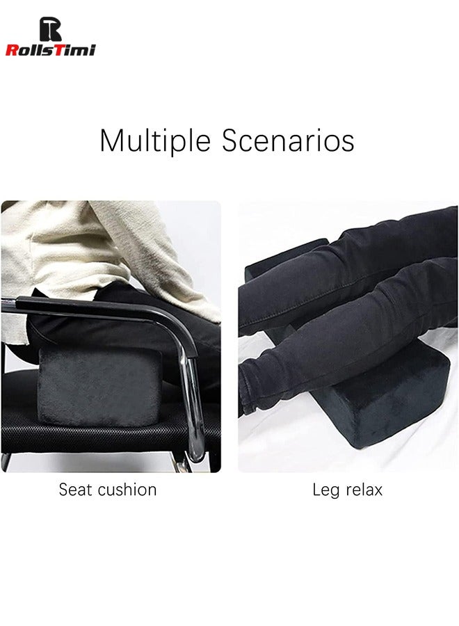 RollsTimi  Seat Pillows Buttocks Support Cushions Seat Cushion Pillow Hip Raise Pillow Leg Support for Car Office Computer Chair,Black  - Image 4