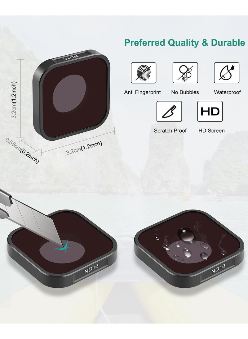 SYOSI Action Camera ND8 ND16 ND32 Lens Filter, Compatible for GoPro Hero12 Hero11 Hero10 Hero 9 Black, Multi Coated HD Optical Glass/Ultra Slim Aluminum Frame for GoPro Accessories - Image 2