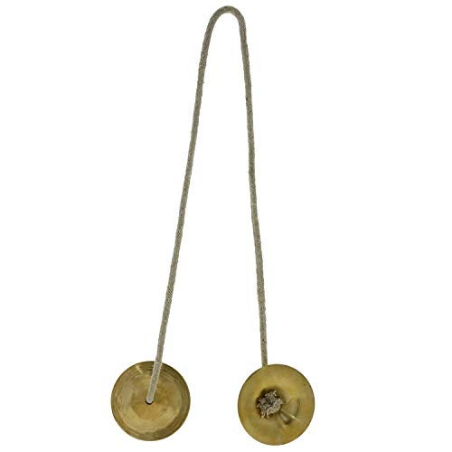 Mozart Handmade Percussion Instrument Hand Cymbals Brass Manjira Pair - Indian Musical Instrument (9.5 cm) - Image 2