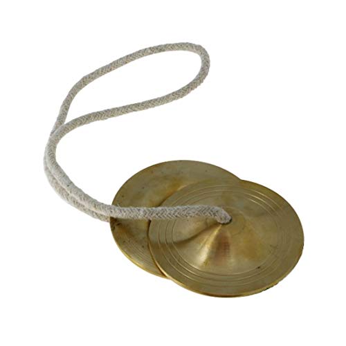 Mozart Handmade Percussion Instrument Hand Cymbals Brass Manjira Pair - Indian Musical Instrument (9.5 cm) - Image 3
