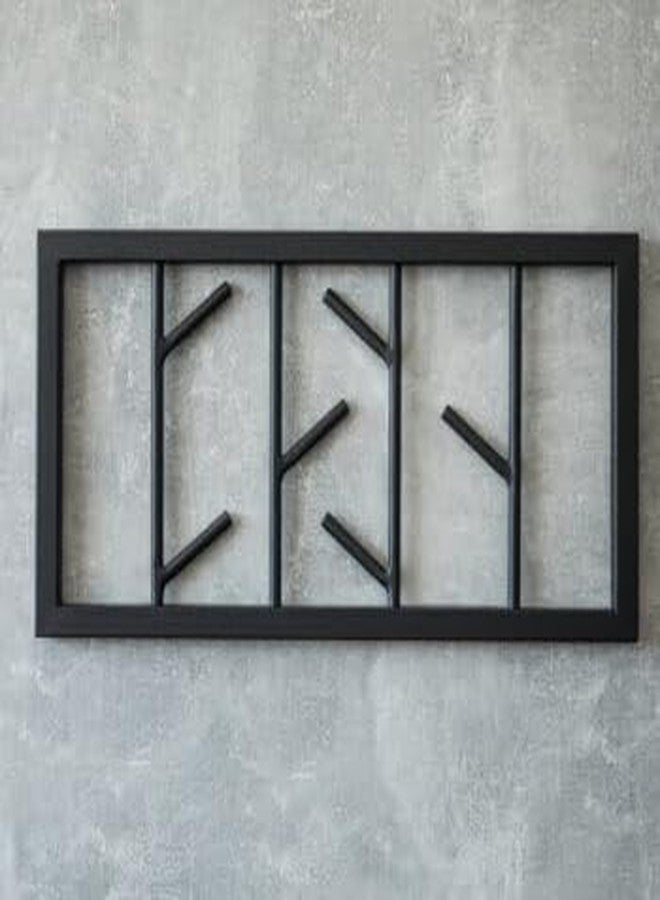 MTANK Metal Wall Hanger with Hooks| Stylish Wall Hanger for Hanging Keys, Coats & Clothes| Decorative Hanger for Home and Office | (Black) |
