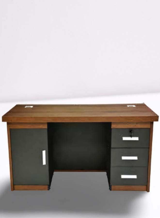SULSHA Office Table, Boss table, Computer Table, Wooden & Leather Design 140x70x75cm - Image 2