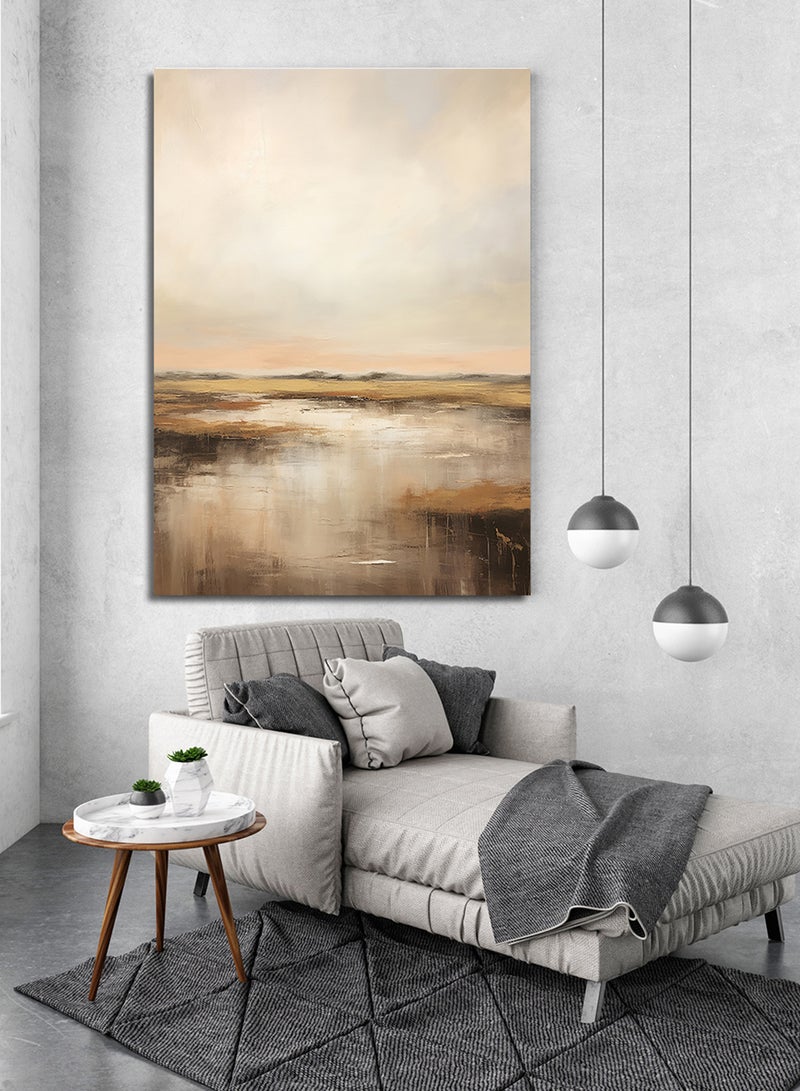 LOWHA Canvas Wall Art Stretched Over Wooden Frame with Foggy Road Painting  - Image 2
