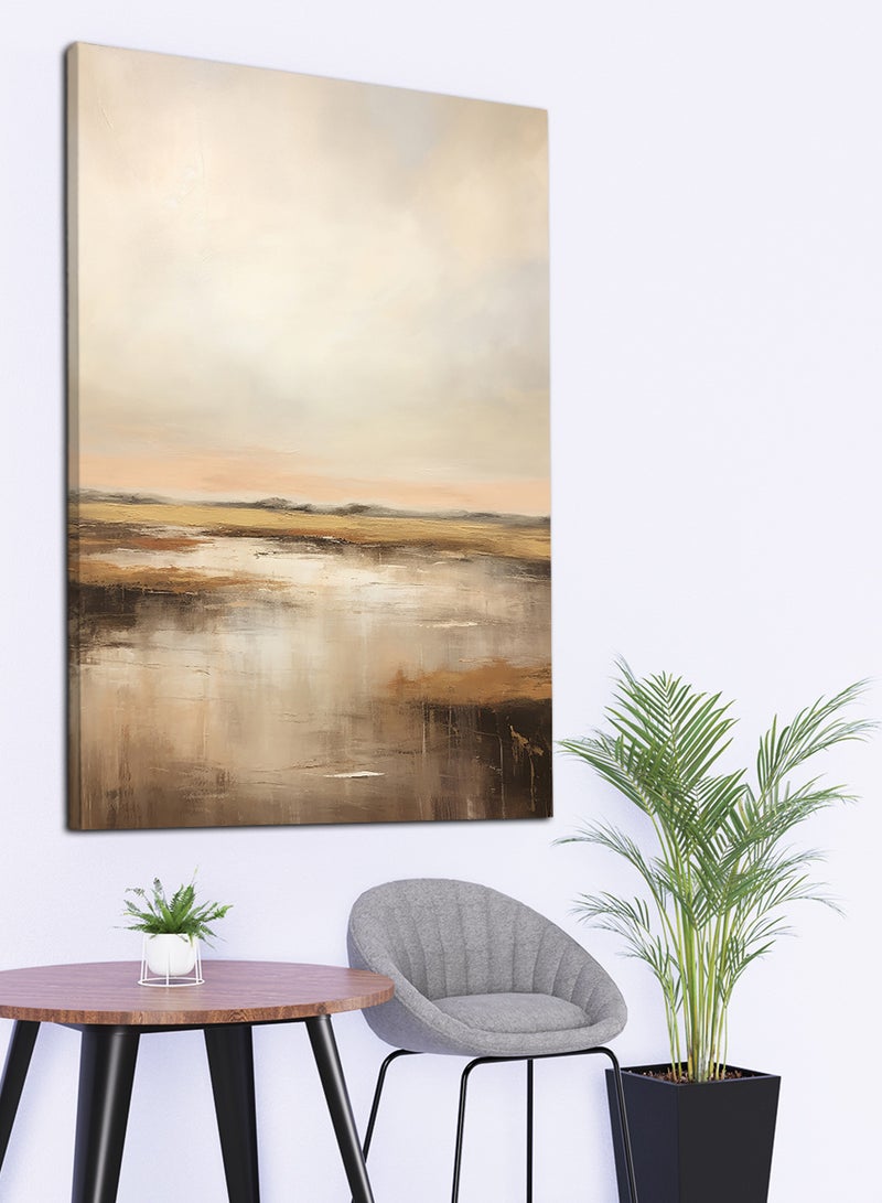 LOWHA Canvas Wall Art Stretched Over Wooden Frame with Foggy Road Painting  - Image 3