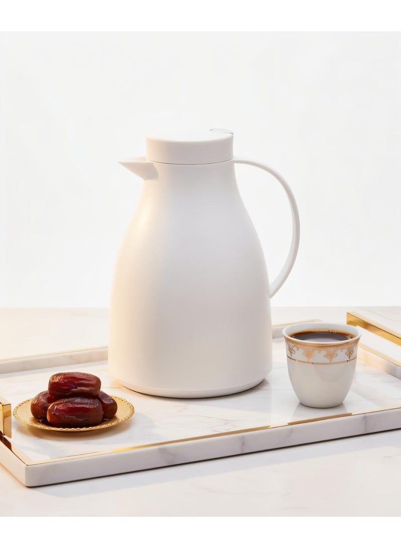 Bright Home Vacuum Flask 1000ML Leak-Proof Insulated Thermal Flask Plastic Body With white Glass Liner For Tea & Coffee Used Indoor/Outdoor - Image 1