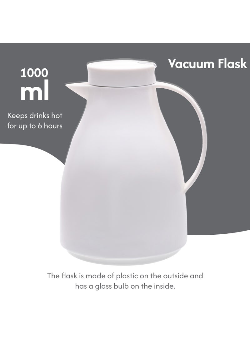 Bright Home - Bright Home Vacuum Flask 1000ML Leak-Proof Insulated Thermal Flask Plastic Body With Pink Glass Liner For Tea & Coffee Used Indoor/Outdoor - Image 1
