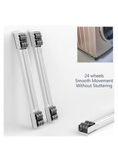 BGM 2 Pieces Adjustable Washing Machine Pedestals Frame ， Drum Washing Machine Refrigerator Mobile Base, Multifunction Washing Machine Base Stand Movably Adjustable  - Image 3