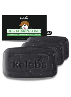 Kelebs Dog Whitening Shampoo | White Dog Shampoo Bar | Oatmeal Shampoo for Dogs | Puppy Shampoo | Itch Relief for Dogs Wash | Dog Soap for Dandruff, Smelly, Allergy, Sensitive Skin | Natural 3PCS