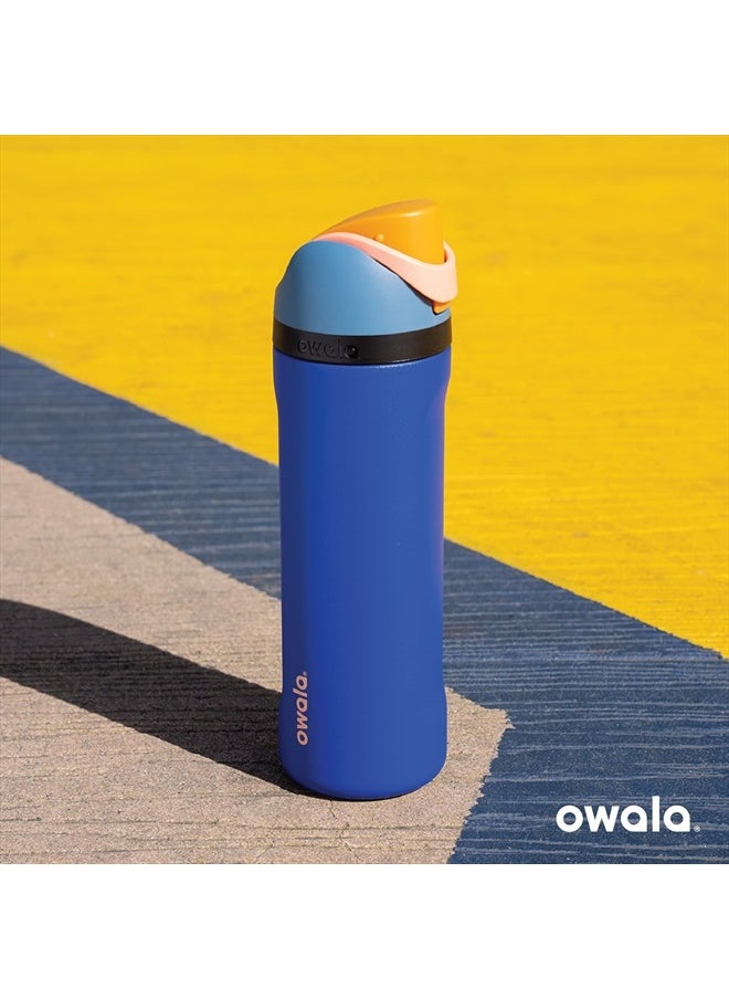 Owala - FreeSip Insulated Stainless Steel Water Bottle with Straw, BPA-Free Sports Water Bottle, Great for Travel, 32 Oz, Very, Very Dark - Image 1