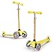 DADDYCHILD 3Wheel Kick Scooter for Kids Ages 38 LeantoSteer Toddler Scooter with Extra Wide Light Up Wheels 4 Adjustable Heights Foldable Scooters for Boys Girls Max Weight 110lbs Yellow - Image 2