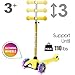DADDYCHILD 3Wheel Kick Scooter for Kids Ages 38 LeantoSteer Toddler Scooter with Extra Wide Light Up Wheels 4 Adjustable Heights Foldable Scooters for Boys Girls Max Weight 110lbs Yellow - Image 3