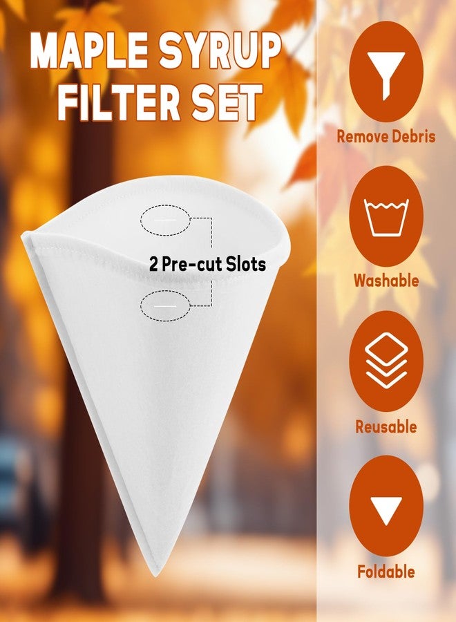 Hlimior 22 Pieces Maple Syrup 1 Qt. Filter Set Includes 1 Pcs Heavy Duty Boiling Filter and 10 Pcs Syrup Pre Filters Non Woven Fabric Cone Strainer for Kitchen Restaurant Cafe Kitchen Food Truck (22) - Image 3
