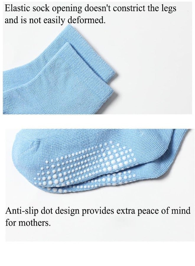 CXQRR Toddler Grip Socks Unisex Baby Seamless Crew Ankle Cotton Socks Non-Slip for Girls Boys 6 Pairs - Image 5