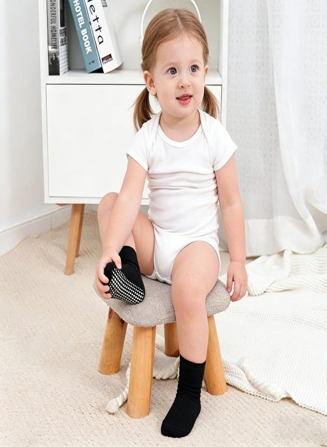 CXQRR Toddler Grip Socks Unisex Baby Seamless Crew Ankle Cotton Socks Non-Slip for Girls Boys 6 Pairs - Image 2