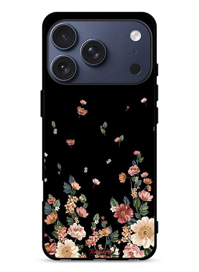 Tolwak Apple iPhone 17 Pro Protective Case Cover Small Flowers In Bottom - Image 1