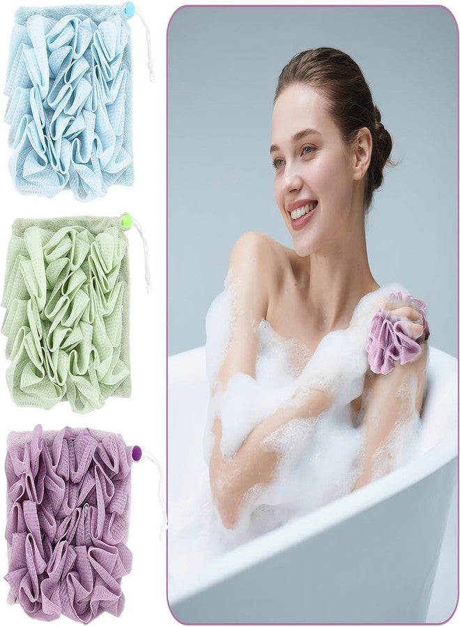 SHOPVILLA Loofah Washcloth Combo 2-in-1, Soap Saver Pouch with Bar Soap Pocket, Exfoliating & Reusable Shower Sponge for Body Wash (Multicolor) (2, Small) - Image 3