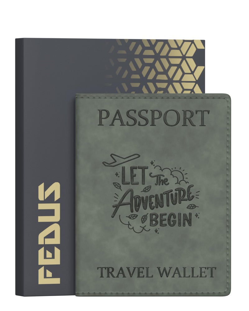 FEDUS Faux Leather Premium Passport Holder for Men and Women Passport Cover Case Wallet with Credit/Debit Card, Boarding Pass Slots, RFID Protected Travel Document Accessories Organiser - Image 1