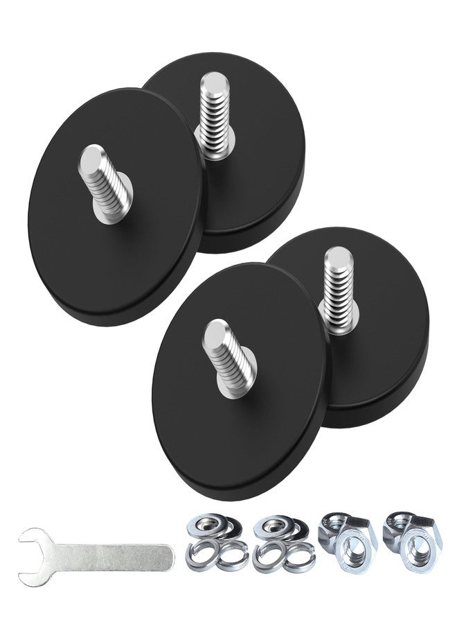 Magnetpro 4 Pieces Strong Rubber Coated Mounting Magnets Anti-Scratch & Anti Corrosion, Over 30 LB Adhesive Power, with 1/4"-20 Stainless Steel Male Thread and Nut for PTZ, Camera - Image 1