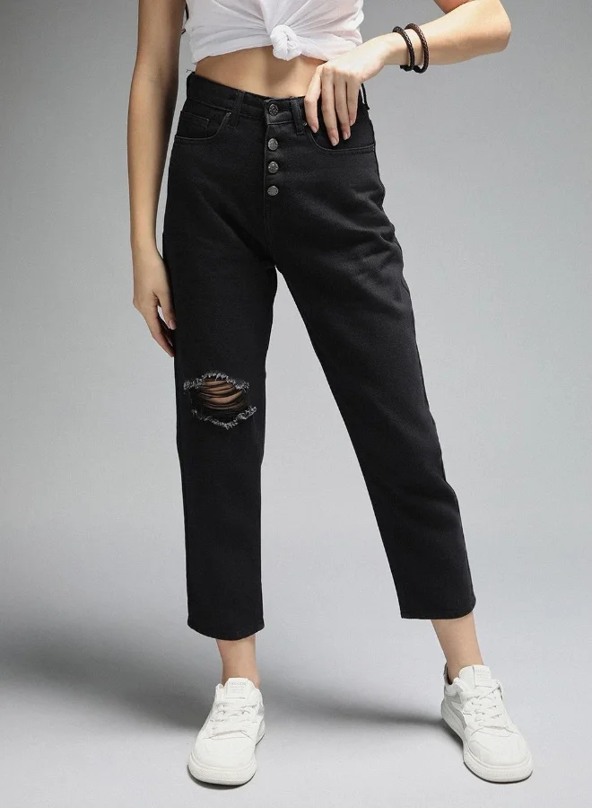 HIGH STAR Women Black Jeans