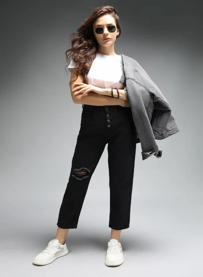 HIGH STAR Women Black Jeans