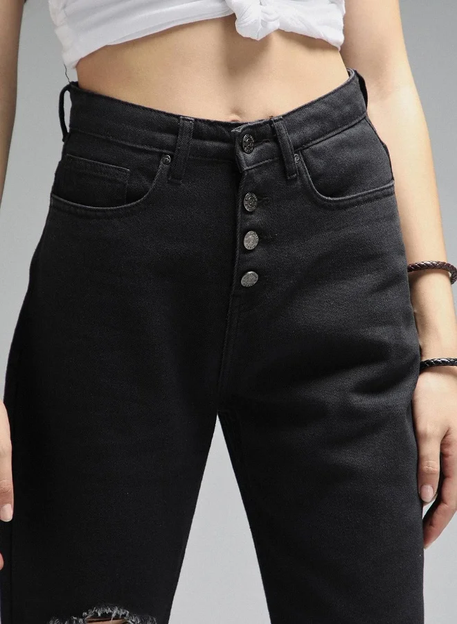 HIGH STAR Women Black Jeans