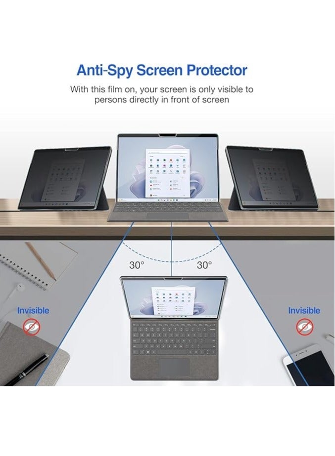 Compatible with Surface Pro 9 13-inch Privacy Screen Protector, Anti-Spyware Tempered Glass Ultra-Thin Tinted Protector - Image 4