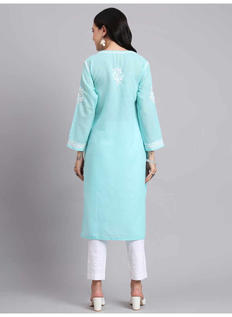 Alaya Hand Embroidered Chikankari Cotton Kurta-AL3999 - Image 5