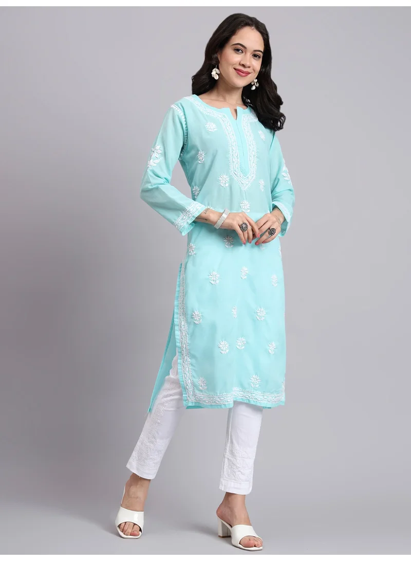 Alaya Hand Embroidered Chikankari Cotton Kurta-AL3999