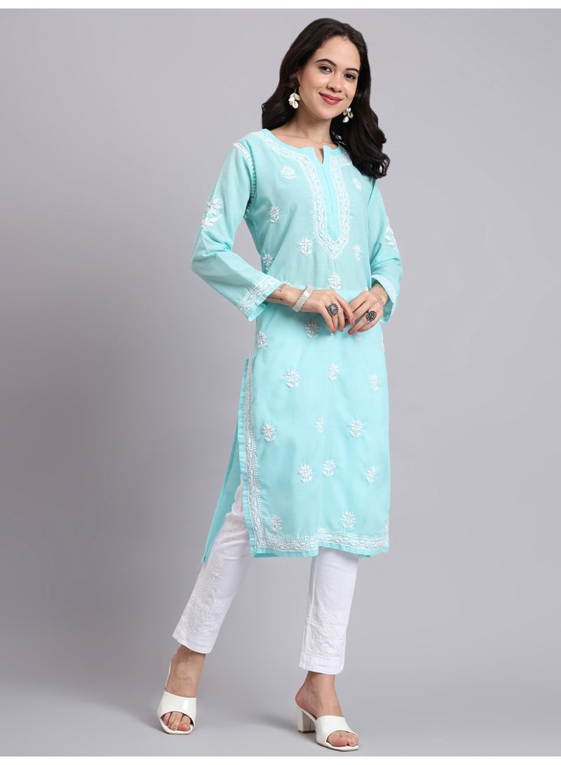 Alaya Hand Embroidered Chikankari Cotton Kurta-AL3999 - Image 2