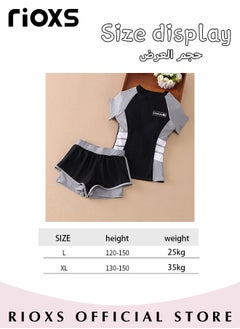 Girls Two-Piece Swimsuit Rash Guard Short Sleeve Swimsuit Kids Swimwear Water Sports Sun Protection Bathing Suits With Skirts - pzsku/Z798C9531469BF46770AFZ/45/_/1712716624/845ed329-e419-4d76-bef5-899ab602222b