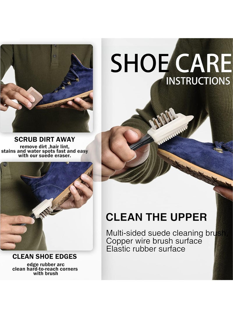 Maximilian Shoe Cleaner Kit Shoe Polisher Brush with Eraser Multi-functional Shoe Brushes for Polishing Cleaning and Buffing Suede Leather Shoes Nubuck Boots - Image 3
