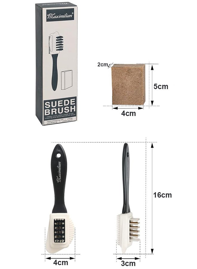 Maximilian Shoe Cleaner Kit Shoe Polisher Brush with Eraser Multi-functional Shoe Brushes for Polishing Cleaning and Buffing Suede Leather Shoes Nubuck Boots - Image 2
