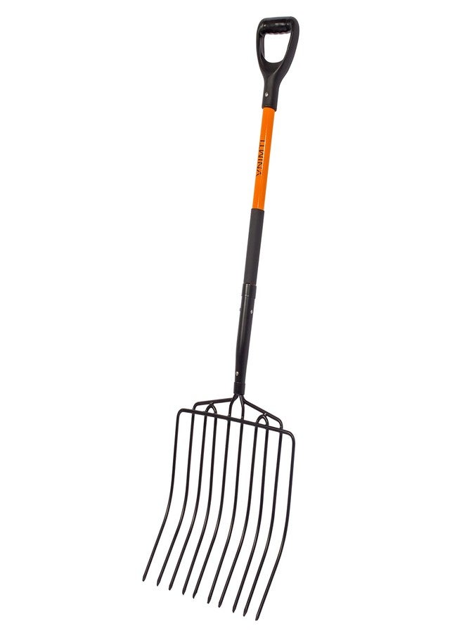 VNIMTI Pitch Fork for Gardening, 10 Tines Wide Pitch Fork with Fiberglass Handle, Heavy Duty Pitch Fork for Bedding, 45 Inches - Image 1