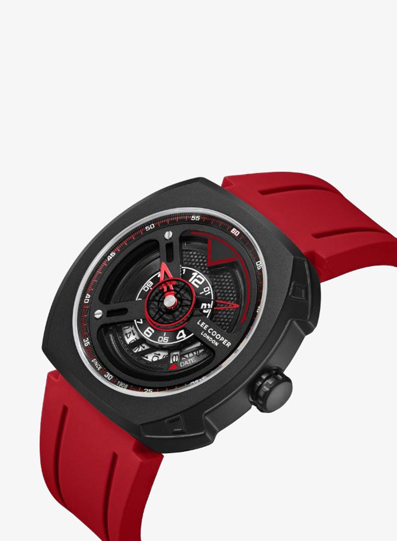 Lee Cooper Men's Silicone Analog Watch LC08245.658 - 45x44 mm - Image 2