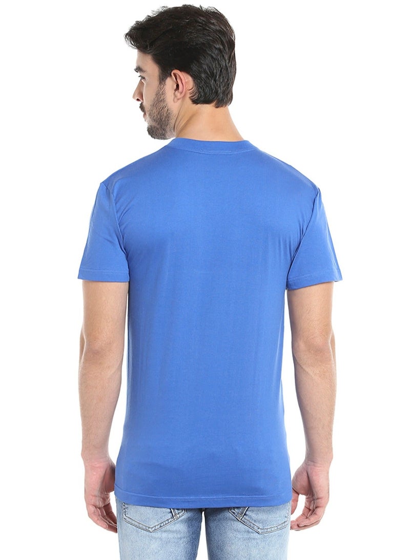 BYC MEN'S V-NECK COTTON T-SHIRT (PACK OF 3) - BLUE - Image 5